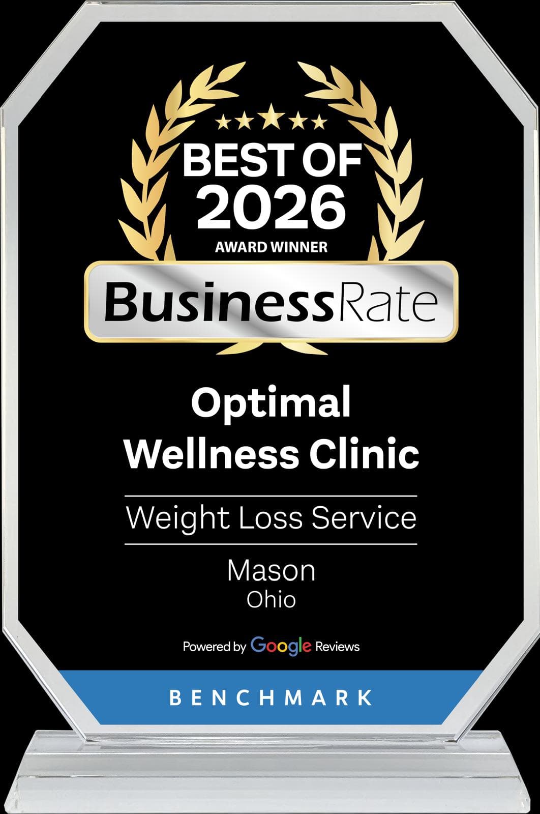 BusinessRate Best of 2026 Award Winner for Optimal Wellness Clinic, Weight Loss Service in Mason, Ohio